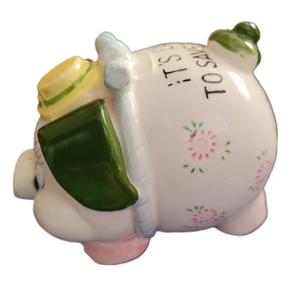 💞 1960s Piggy Bank - IT'S EASY TO SAVE MONEY IN A PIG'S.. Vintage Coin B - Picture 3 of 6